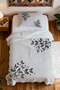 100% Cotton Black and White Flying Butterflies Patterned Single Pike Set - 4