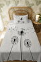 100% Cotton Black Flying Dandelions Patterned Single Pike Set - 3