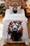 100% Cotton Red King Lion Patterned Single Pike Set - 2