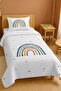 100% Cotton Blue Rainbow Patterned Single Bedspread Set