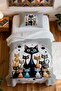 100% Cotton Tekir Family Patterned Single Pike Set - 4