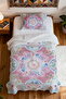 100% Cotton Winter Garden Mandala Patterned Single Bedspread Set - 4