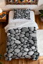 100% Cotton Single Pike Set with Gray Stones Pattern on the Beach - 4