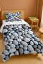 100% Cotton White Stones Patterned Single Pique Set