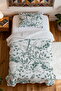 100% Cotton Old Treasure Forest Patterned Single Pique Set - 4