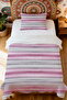 100% Cotton Dusty Rose and Gray Flow Pattern Single Pique Set - 2