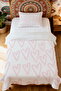 100% Cotton Pink Dream Hearts Patterned Single Pique Set - 2