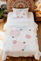 100% Cotton Watercolor Circles and Gray Stars Patterned Single Pike Set - 2