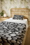 100% Cotton Single Pike Set with Gray Stones Pattern on the Beach - 5
