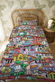 100% Cotton Colorful Interlocking Buildings Patterned Single Pike Set - 3
