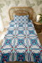 100% Cotton Blue Tile Patterned Single Pike Set - 3