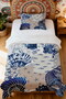 100% Cotton Navy Blue Undersea Creatures Patterned Single Pike Set - 2