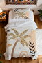 100% Cotton Moonlight Palm Tree Patterned Single Pique Set - 4