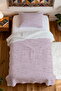 100% Cotton Positive Pink Patterned Single Pique Set - 4