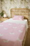 100% Cotton Pink Polka Dot Butterflies Patterned Single Pike Set - 5