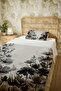 100% Cotton Gray Green Botanical Patterned Single Pique Set - 5
