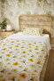 100% Cotton Yellow Wild Flowers Patterned Single Pique Set - 5