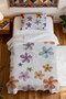100% Cotton Hippie Daisy Patterned Twin Bedspread Set - 4