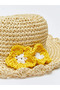 Lcw Baby Beige 3D Flower Detailed Baby Girl Straw Hat - 3