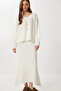 Wool Blend Sweater Skirt Knit Set LKİ0039 ECRU - 3