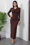 Degaje Collar Long Sleeve Stone Dress 2025-4383