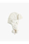 Plush Pilot Hat with Pompom Detail - 2