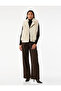 Sleeveless Zippered Pocket Crop Faux Fur Vest - 2
