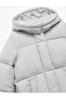 Long Sleeve Pocket Quilted Hooded Long Puffer Coat - 3
