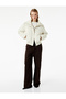 Long Sleeve Wide Collar Anorak Puffer Jacket with Zipper Pocket Detail