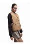 Round Neck Snap Button Sleeveless Vest - 3