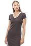 Women's Minimal Detailed V-Neck Dress - 5