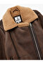 Leather-Look Biker Jacket with Faux Fur Pockets and Zipper - 6