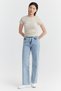 Women's High Waist Raw Hem Jeans - 4