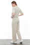 Elastic Waist Trousers with Stitching Detail - 6