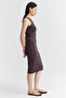 Women's Halter Neck Corded Fabric Dress - 2