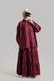 Aller Detailed Cotton Skirt - Burgundy - 2