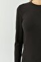 Women's Crew Neck Corded Fabric Bodysuit - 8