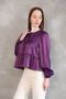 Collar Bias Skirt Gathered Tunic-Purple - 5