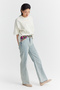 Women's High Waist Raw Hem Jeans - 3