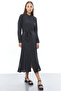 Women's Buttoned and Belted Dress - 5