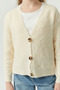 Girl's Buttoned Corded Fabric Knitwear Cardigan - 7