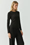 Women's Crew Neck Corded Fabric Bodysuit - 4
