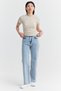 Women's High Waist Raw Hem Jeans - 2