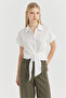 Women's Front Tie Detailed Shirt - 2