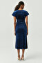 Women's V-Neck Velvet Dress - 7