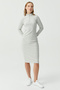 Women's Zippered Collar Corded Fabric Dress - 2