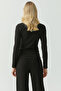 Women's Crew Neck Corded Fabric Bodysuit - 3