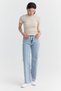 Women's High Waist Raw Hem Jeans