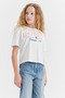 Girl's Embossed Print Detailed T-Shirt - 5