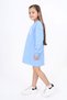 Girl's Printed Relax Fit Crew Neck Long Sleeve Dress - - 6
